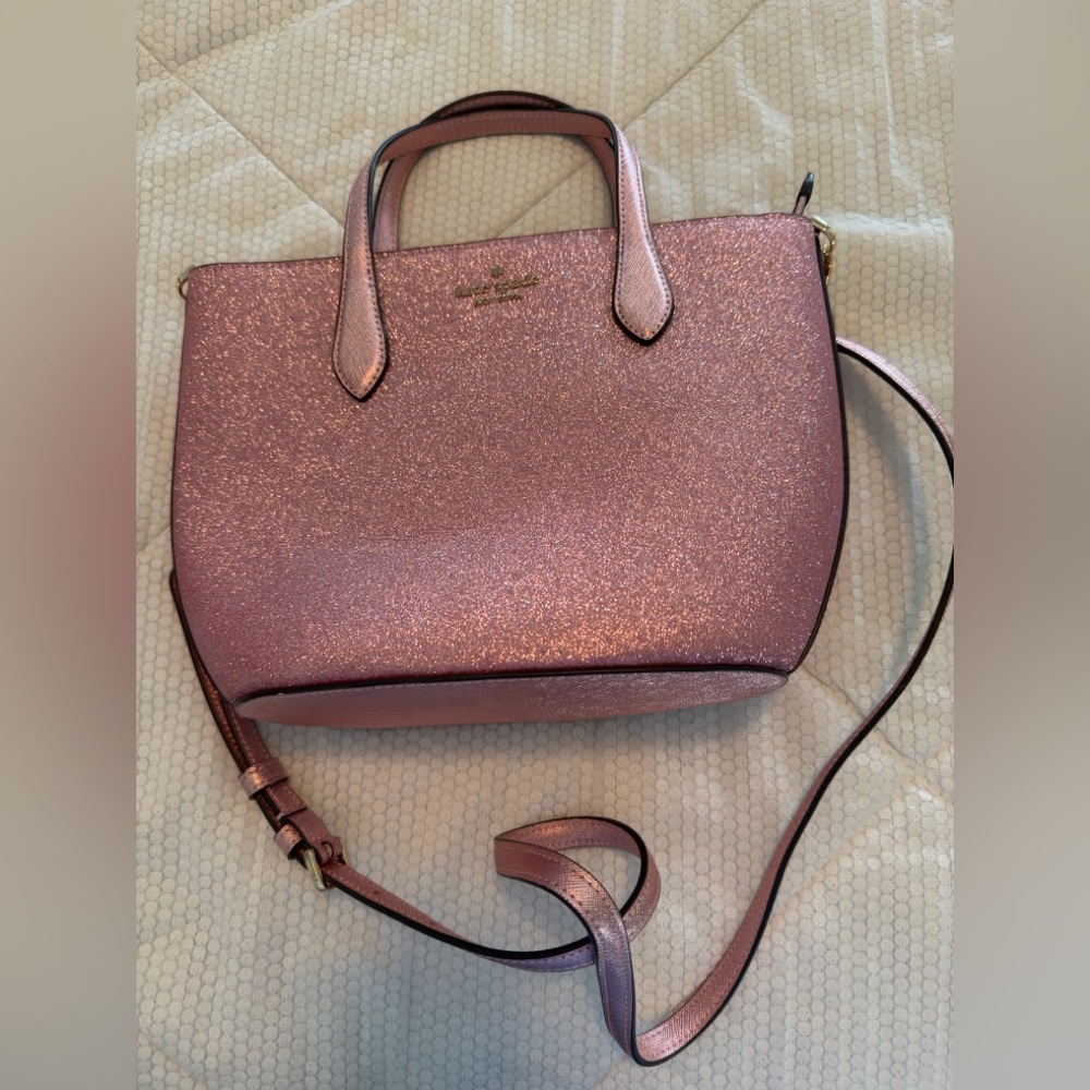 kate spade Glitter Pink Tote with Crossbody Strap